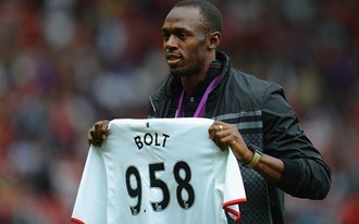 Usain Bolt az Old Traffordon