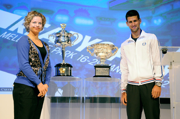 Kim Clijsters és Novak Djokovics is jelen volt a 2012-es torna sorsolásánál