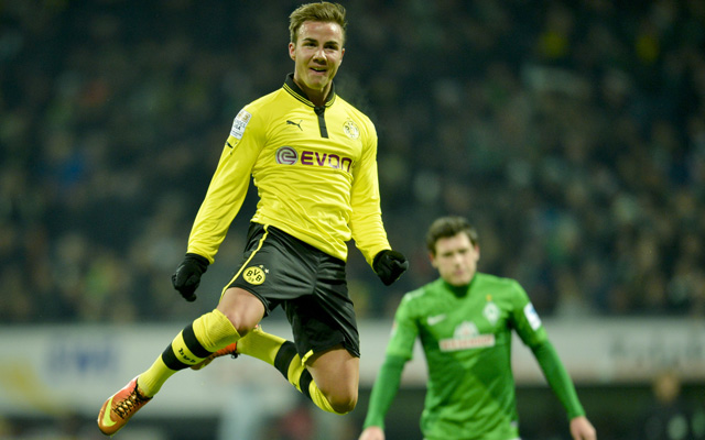 Mario Götze a Borussia Dortmund játékosaként 2013-ban.