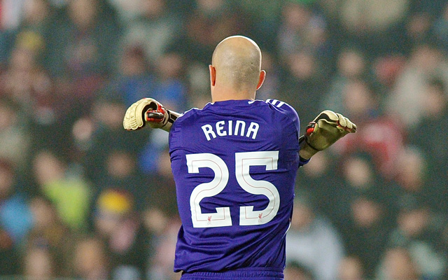 Pepe Reina a Liverpool kapusaként 2013-ban.