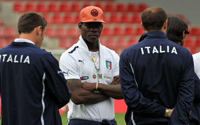 Mario Balotelli az olasz labdarúgó-válogatott edzésén 2013-ban.