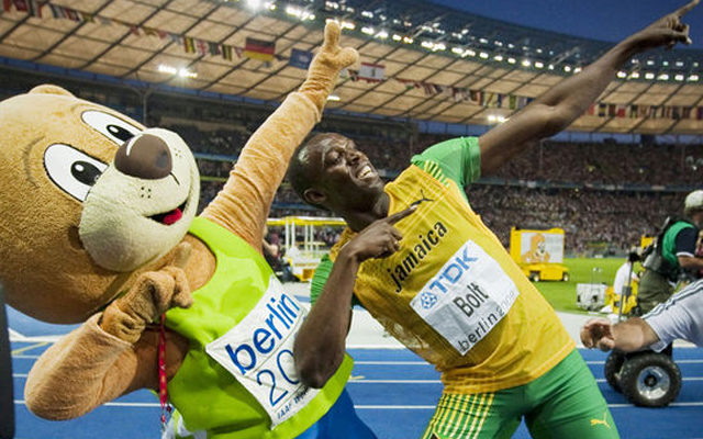 A 2009-as atlétikai világbajnokságon Usain Bolt és a kabalafigura, Berlino volt a sztár.
