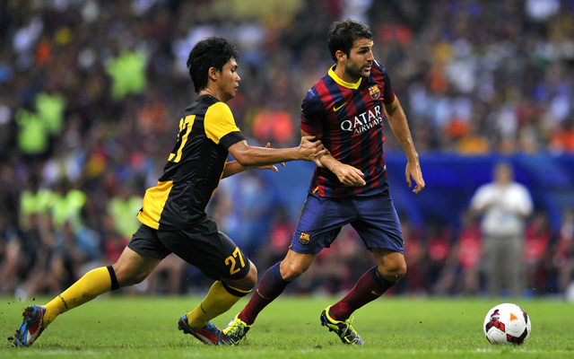 Fabregas (jobbra) is betalált, a Barcelona két góllal legyőzte a házigazdát - Fotó: AFP