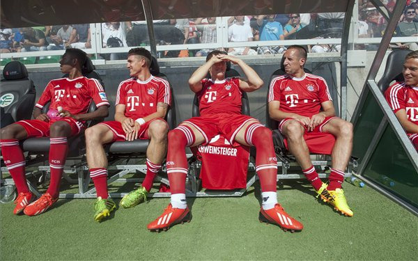 A Bayern padja az elején erősebb volt, mint a kezdőcsapata - Fotó: MTI