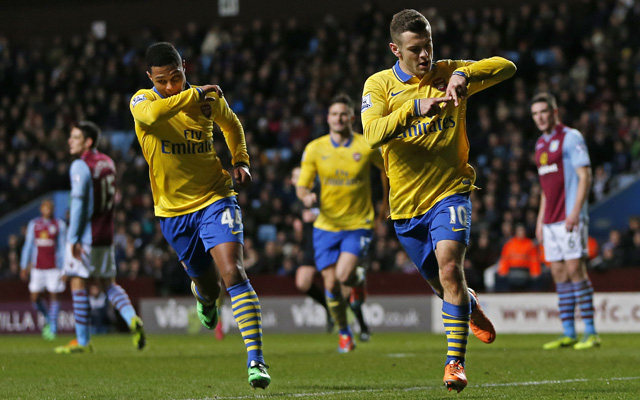 Az Arsenalt erősítő Wilshere (j) öröme - Fotó: AFP