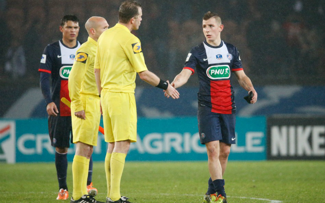 A játékvezetők nem gratulálhattak Lucas Digne-nek (jobbra) a továbbjutáshoz - Fotó: PSG.fr