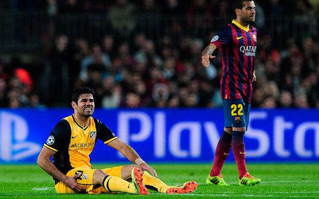 Diego Costa jobb combjában sérült meg az izom - Fotó: AFP