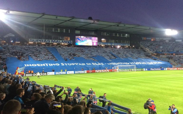 "Semmi sem állíthatja meg a Kékeket" - hirdették a Malmö ultrái, és igazuk is lett - Fotó: twitter