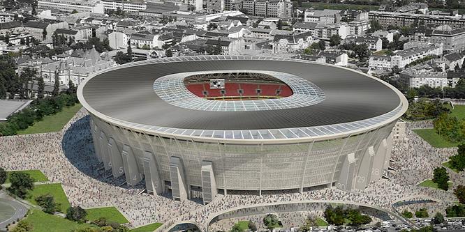 Remélhetőleg hat év múlva Eb-helyszín lesz a látványterven már létező Puskás Stadion. Fotó: origo.hu