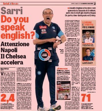 Sarri, beszélsz angolul? fotó: Gazzetta dello Sport