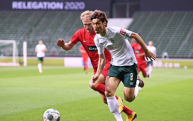 Osako kulcsember lehet a sorsdöntő meccsen. Fotó: Werder Official