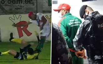 Bilincsben vitték el a focistát, mert szétrúgta a bírót - videó