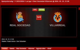 Ezeket a tippeket néztük ki a Sociedad-Villarreal találkozóra