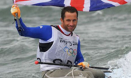 Ben Ainslie eddig három olimpián nyert aranyérmet, Londonban jöhet a negyedik - Fotó:guardian.co.uk