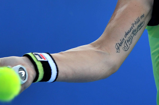 Szvetlana Kuznyecova testén is több tetoválás van, ez a leginkább látható - Fotó: australianopen.com